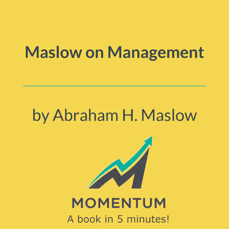 Book cover of Maslow on Management