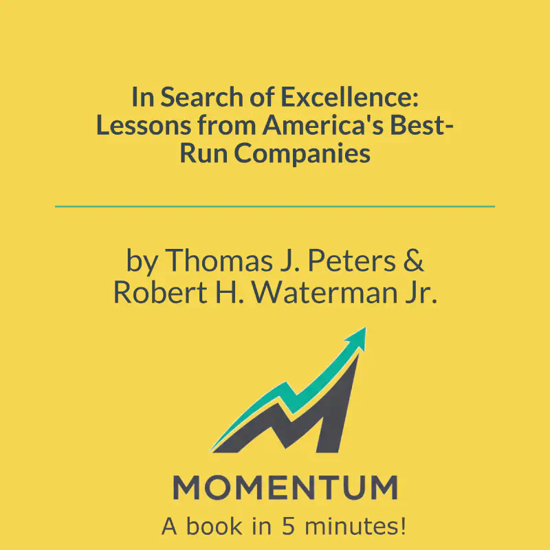 Book cover of In Search of Excellence: Lessons from America's Best-Run Companies